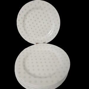 Moda Home Green and White 12"‎  Plastic plates Set of 8